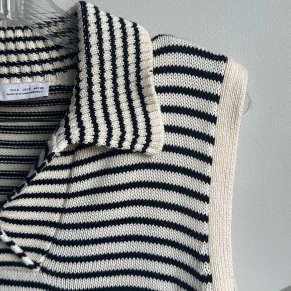 Zara Striped Sleeveless Cotton Vest Knit Top  size S - Picture 9 of 11